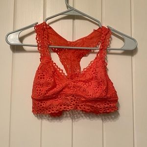Peach/pink lace aerie bralette